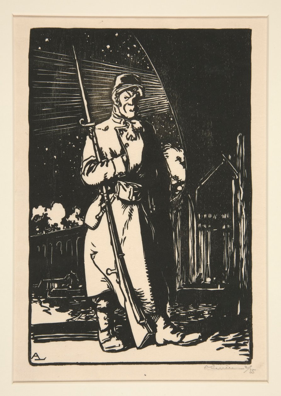 Le G. V. C. (Vagterne af kommunikationskanalerne), fra The War of 1914, første serie, nr. 9 af Auguste Lepere