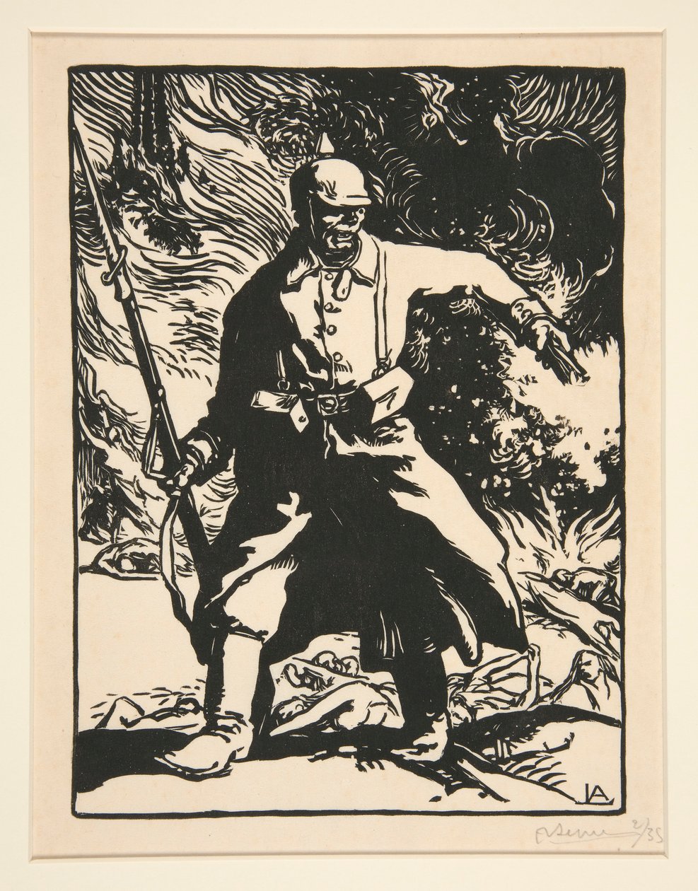 Den preussiske soldat, fra The War of 1914, første serie, nr. 10 af Auguste Lepere