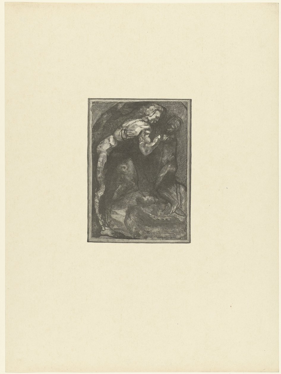 Michelangelo skulpturerer en slave Michel Ange model l