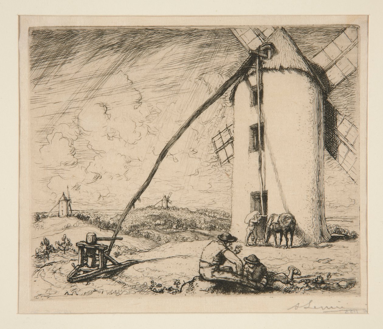Windmill of Chapelles (Vendee) af Auguste Lepere