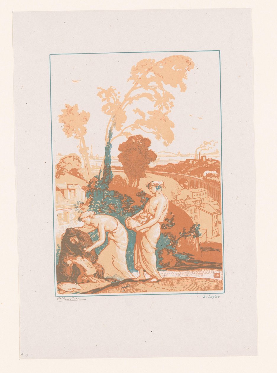 Musik og poesi hjælper kunstneren La Musique et la Poesie secourant les Artistes af Auguste Lepere