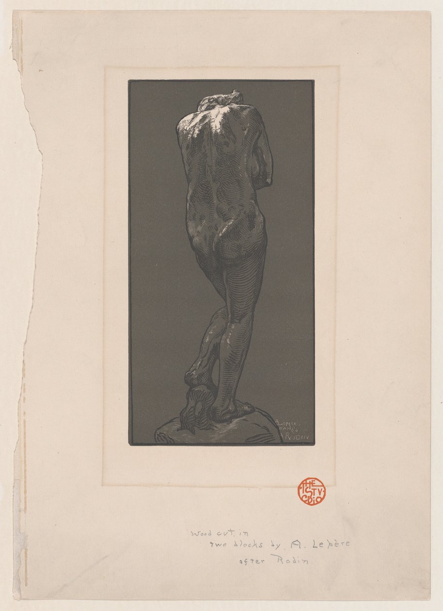 Nøgen statue, set bagfra, ca. 1902. af Auguste Lepere