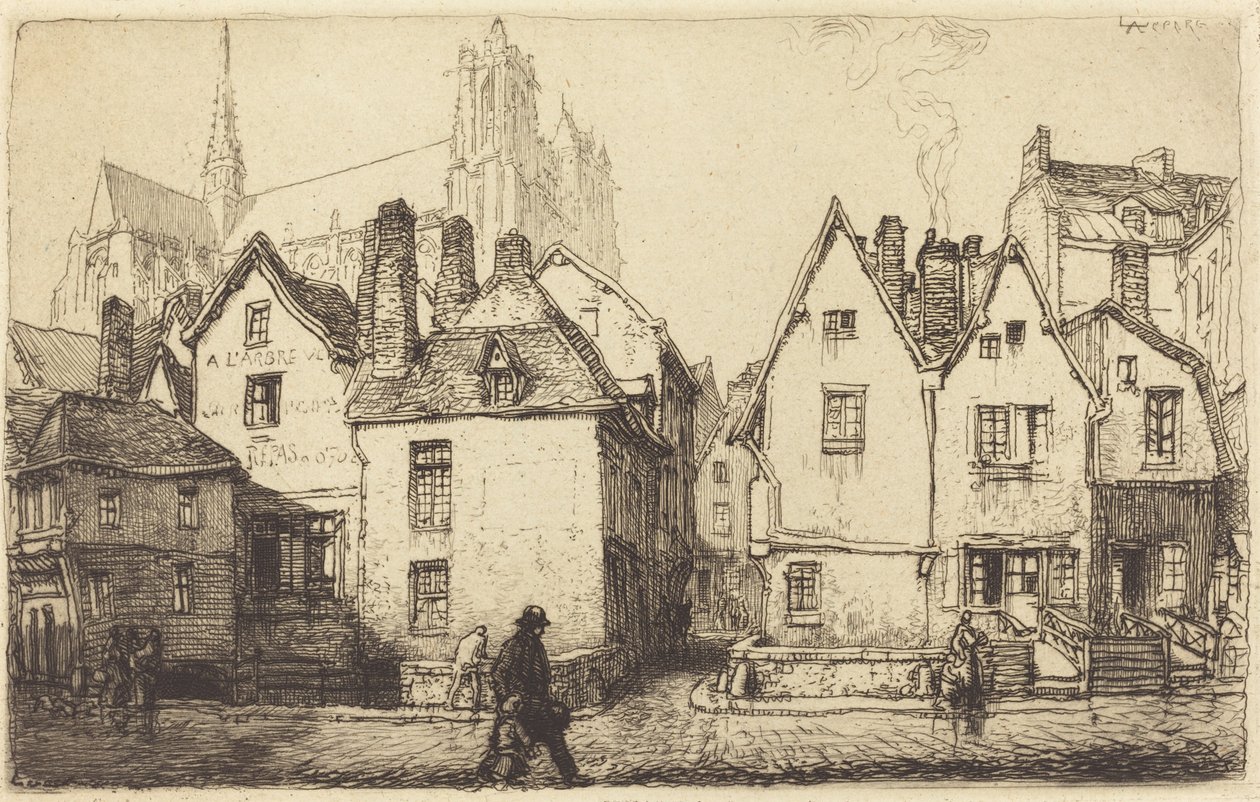 Gamle huse i Amiens Gamle huse i Amiens, 1907. af Auguste Lepere