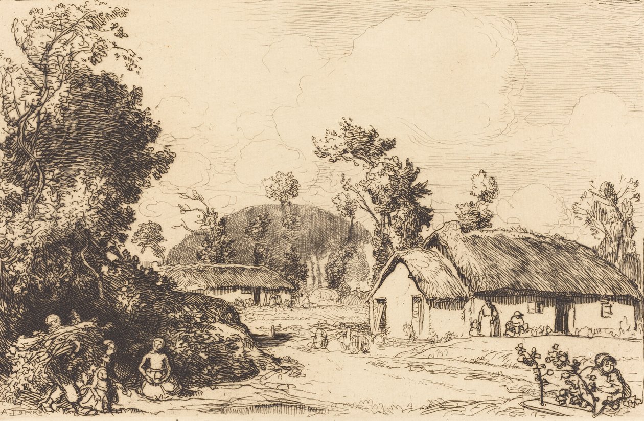 Pastime of Rest, Vendee Resten spillet, Vendee. af Auguste Lepere