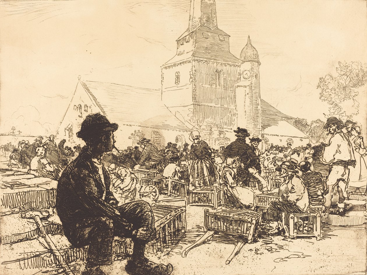 Fjerkræmarked i St.-Jean-de-Mont Fjerkræmarked i St.-Jean-de-Mont, 1892. af Auguste Lepere
