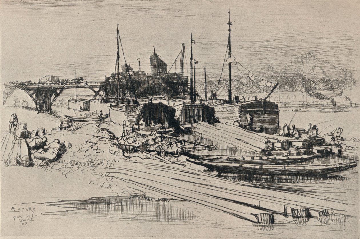 Offentlig affaldsplads, Stationskajen, 1915 af Auguste Louis Lepère