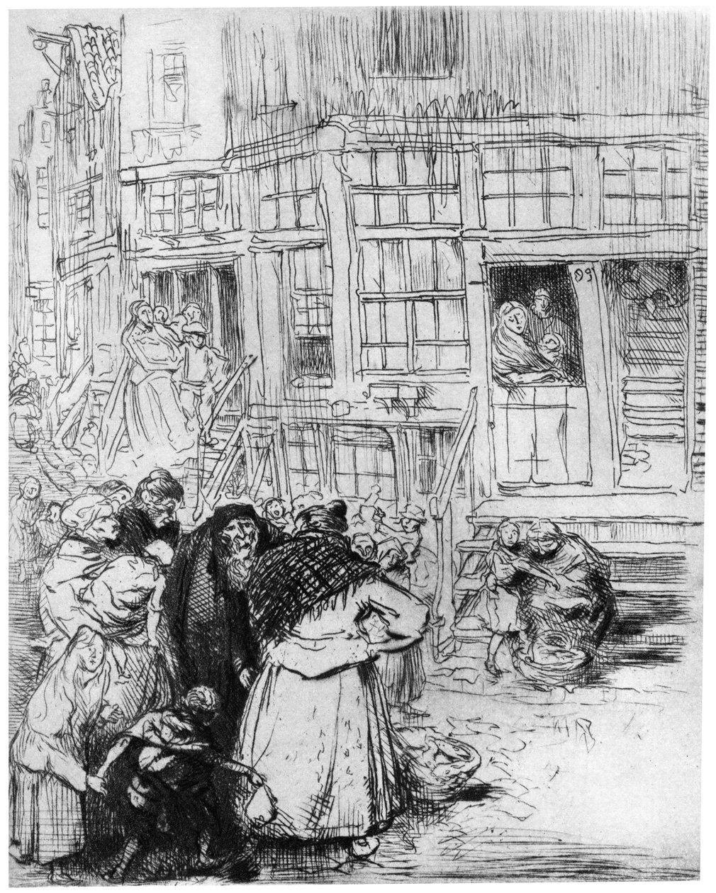 Det jødiske kvarter i Amsterdam, c1870-1910 1924 af Auguste Louis Lepère