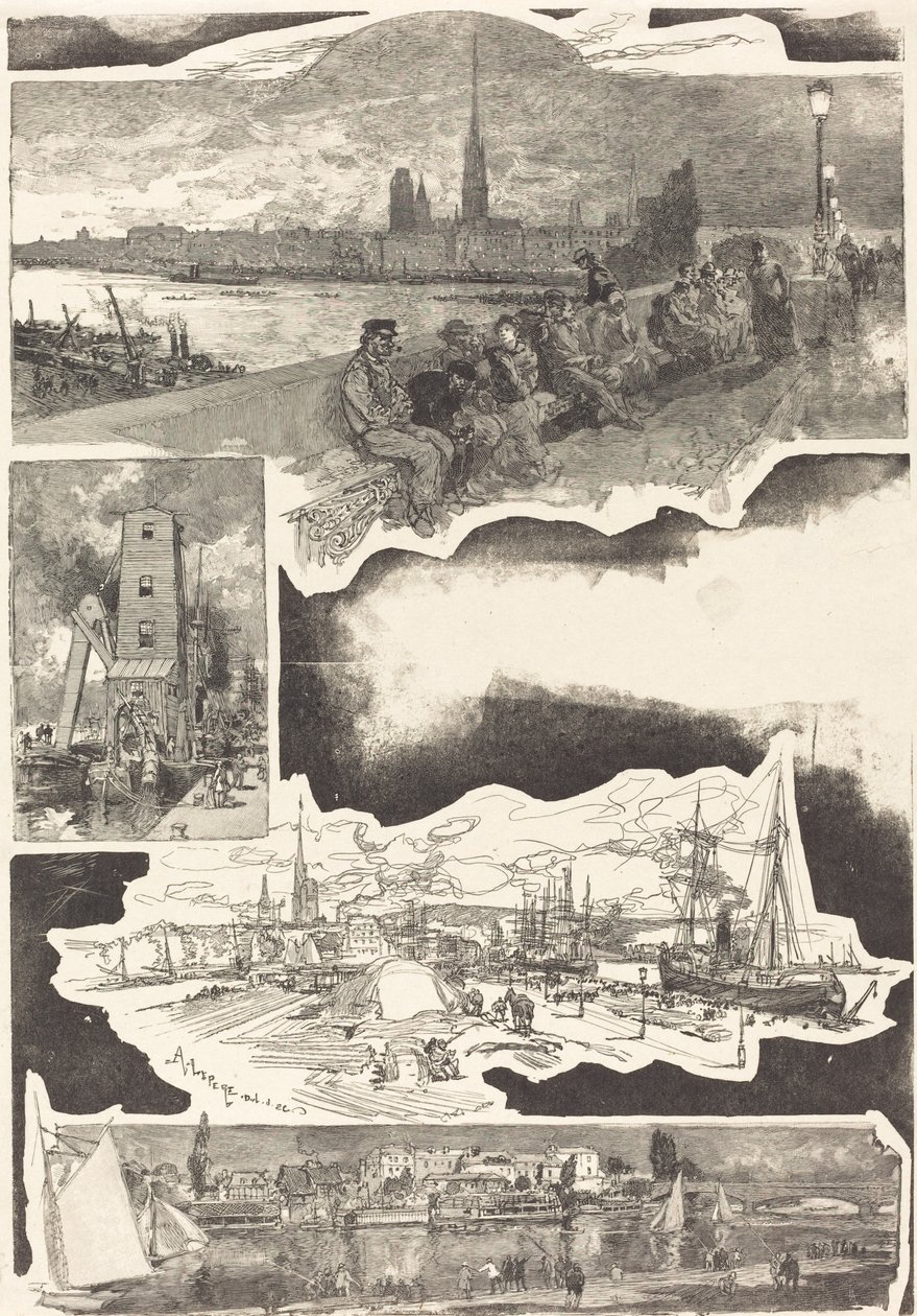 Rouen, 1888. af Auguste Lepere