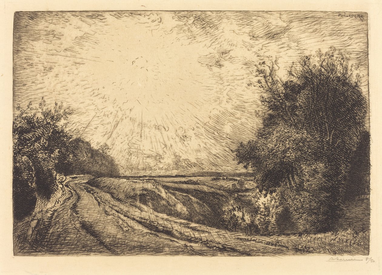 Rute fra La Houssoye, Crevecoeur-le-Grand (Route de La Houssoye, Crevecoeur) af Auguste Lepere