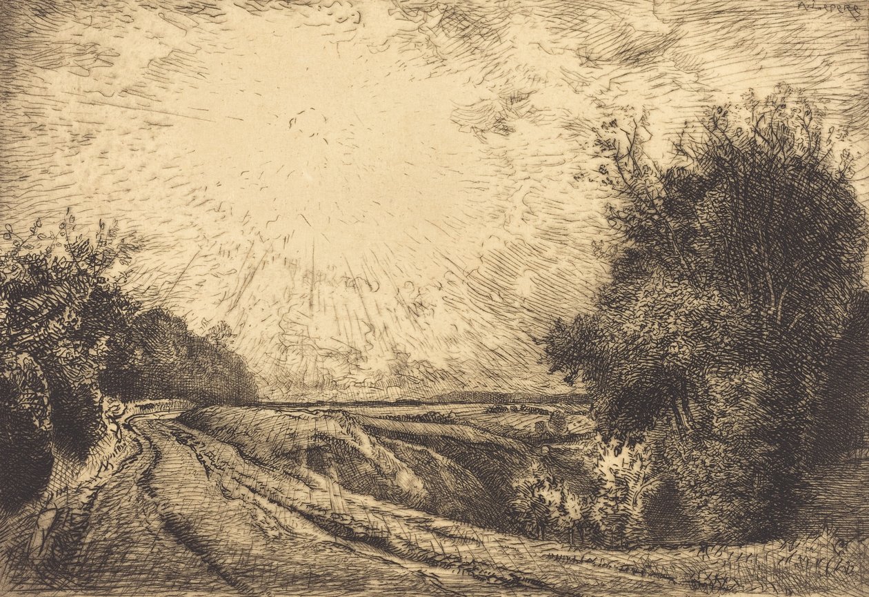 Rute fra La Houssoye, Crevecoeur-le-Grand Rute fra La Houssoye, Crevecoeur, 1913. af Auguste Lepere
