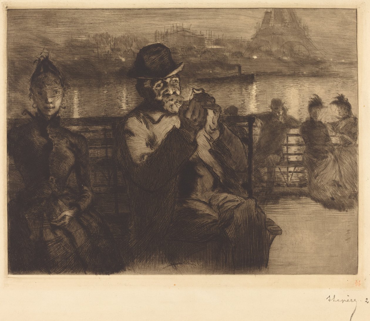 På Seinen om natten af Auguste Lepere