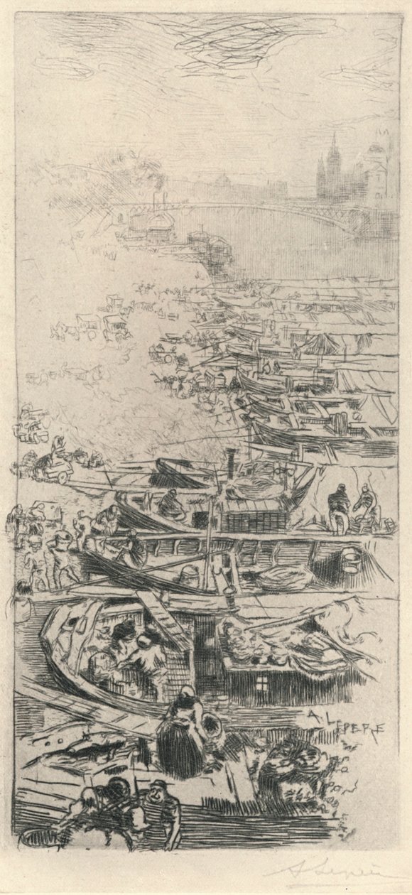 Æblemarkedet, 1915 af Auguste Louis Lepère