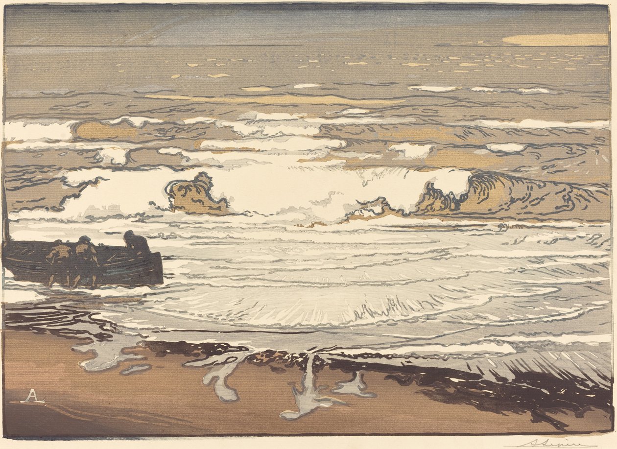 Unfolded Waves, Flood of September, 1901 (Les Vagues deferlent) af Auguste Lepere