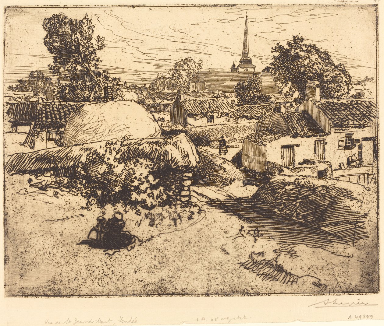 Udsigt over St.-Jean-de-Mont, Vendee af Auguste Lepere