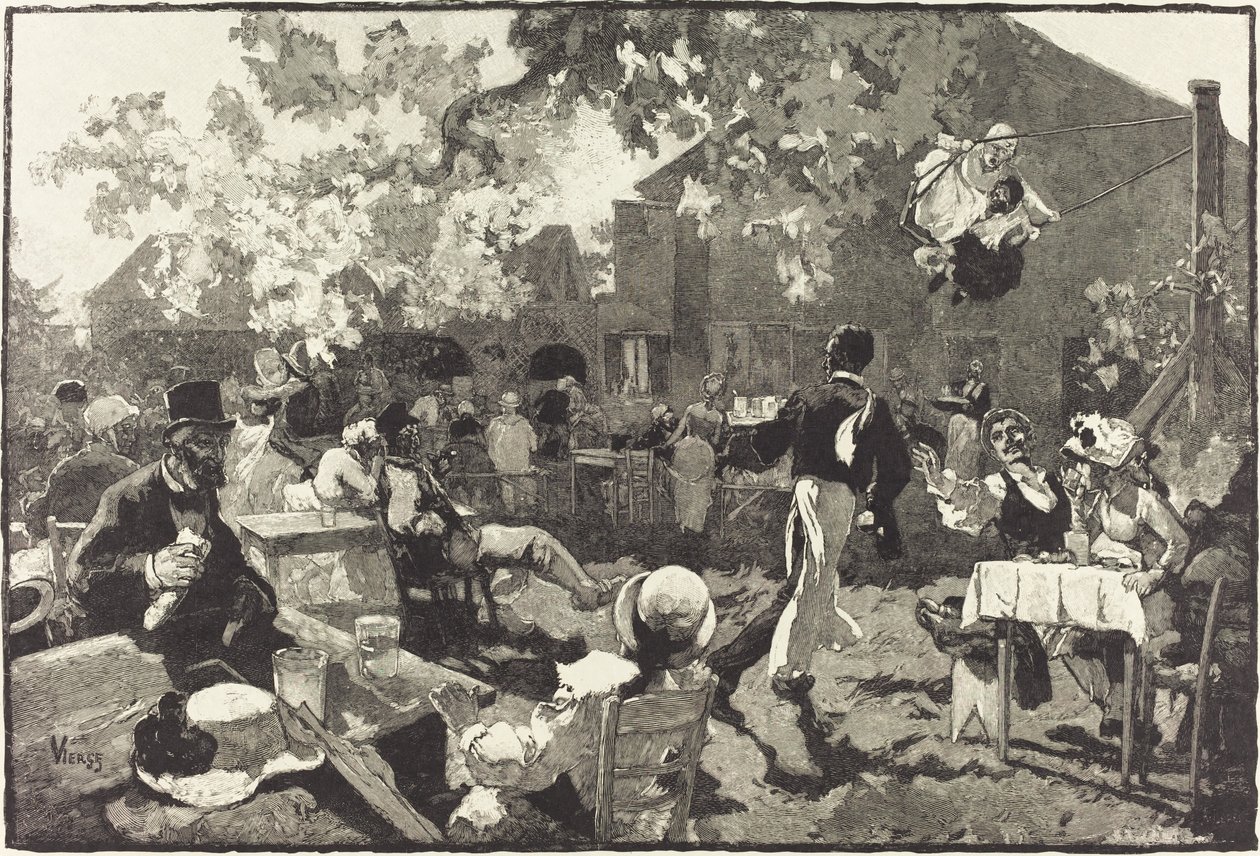 Cabaret du Coq de Bruyère i Bois de Meudon af Auguste Lepère after Daniel Vierge