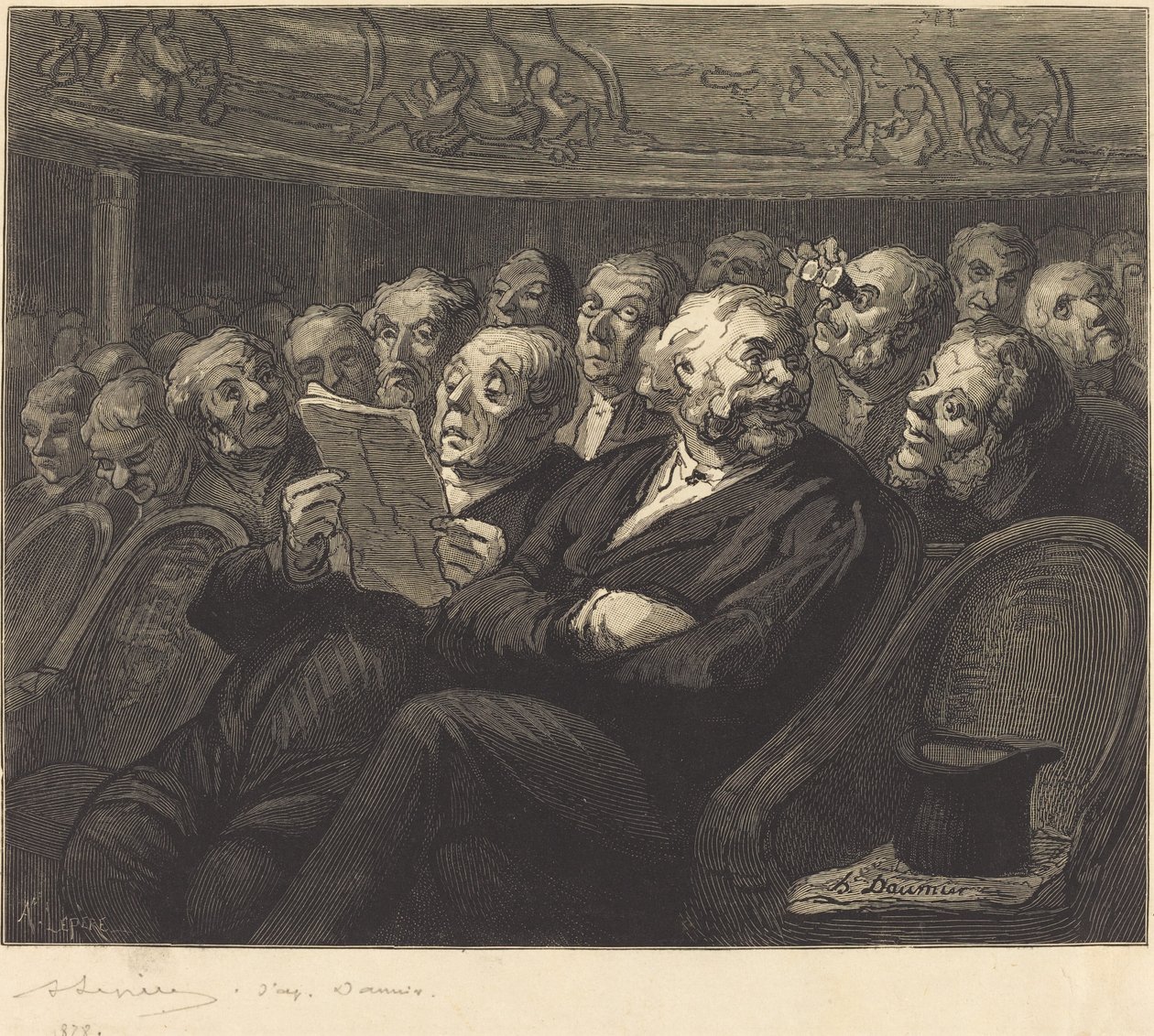 Orkesterpladser af Auguste Lepère after Honoré Daumier