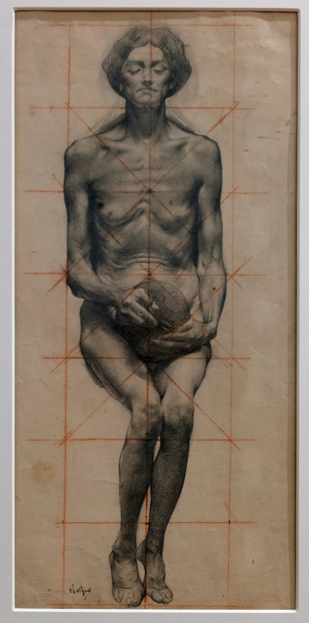Corporal Study (blyant på papir) af Auguste Levêque