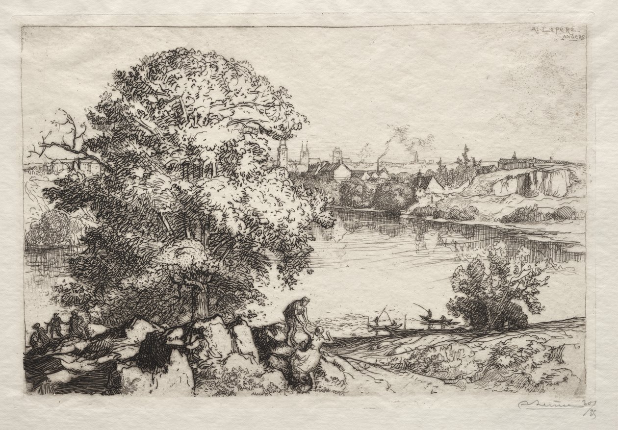 Angers: St. Nicolas Pond af Auguste Louis Lepère