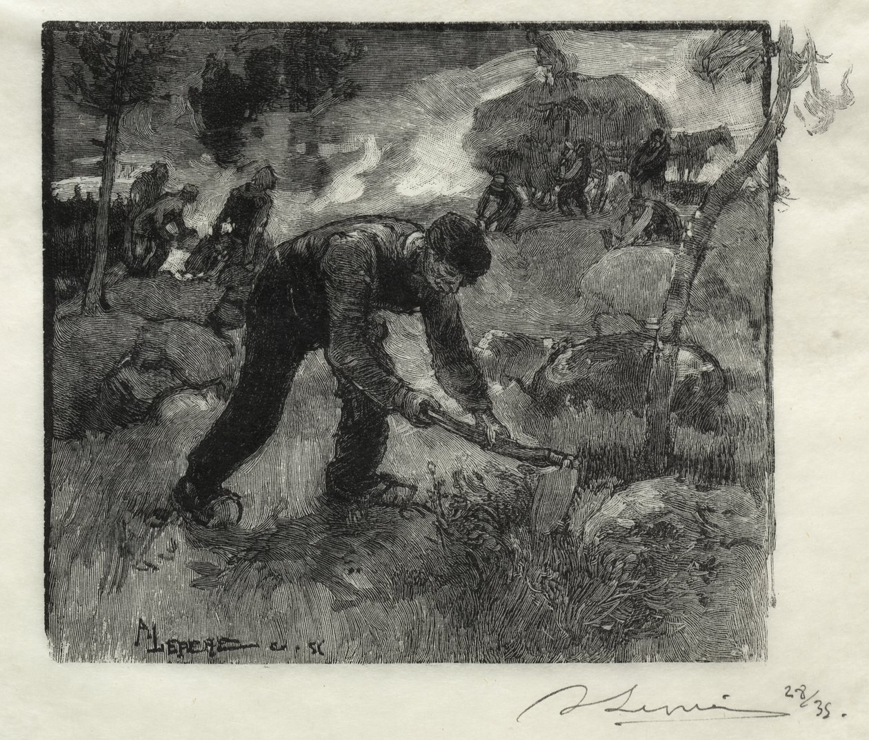 Lynggravere af Auguste Louis Lepère