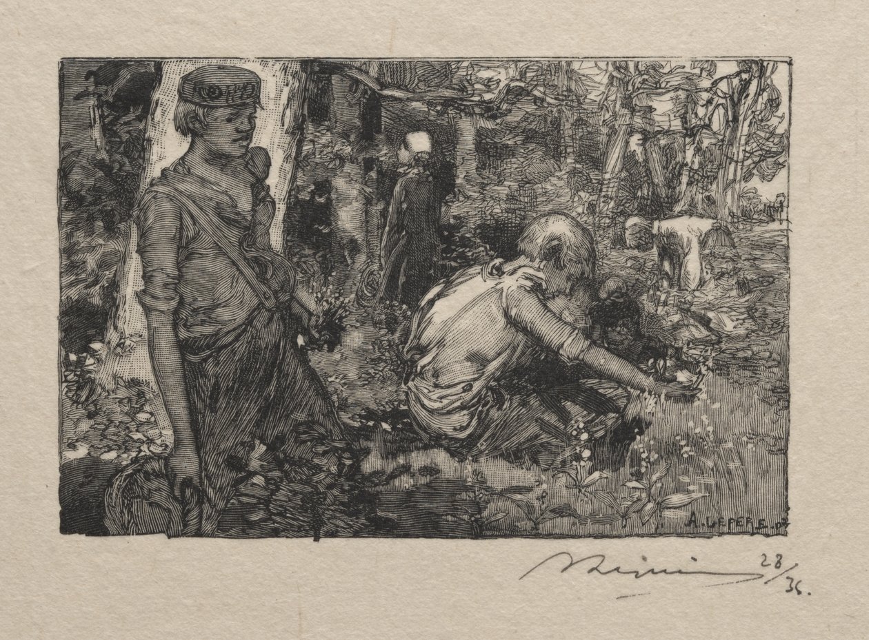 Plukker liljekonval af Auguste Louis Lepère