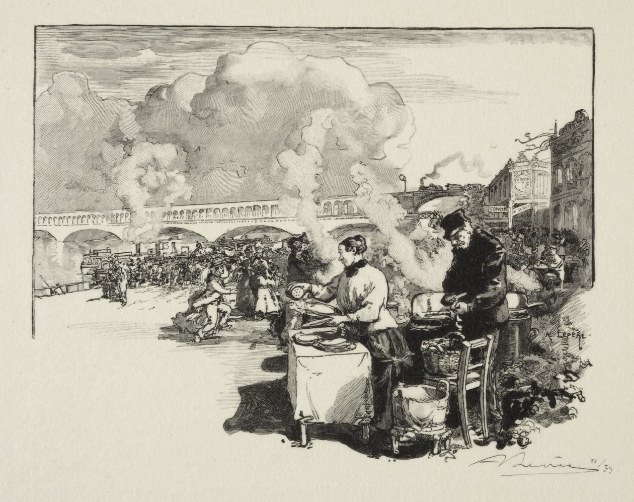 Landingsplads for omnibusbåde af Auguste Louis Lepère