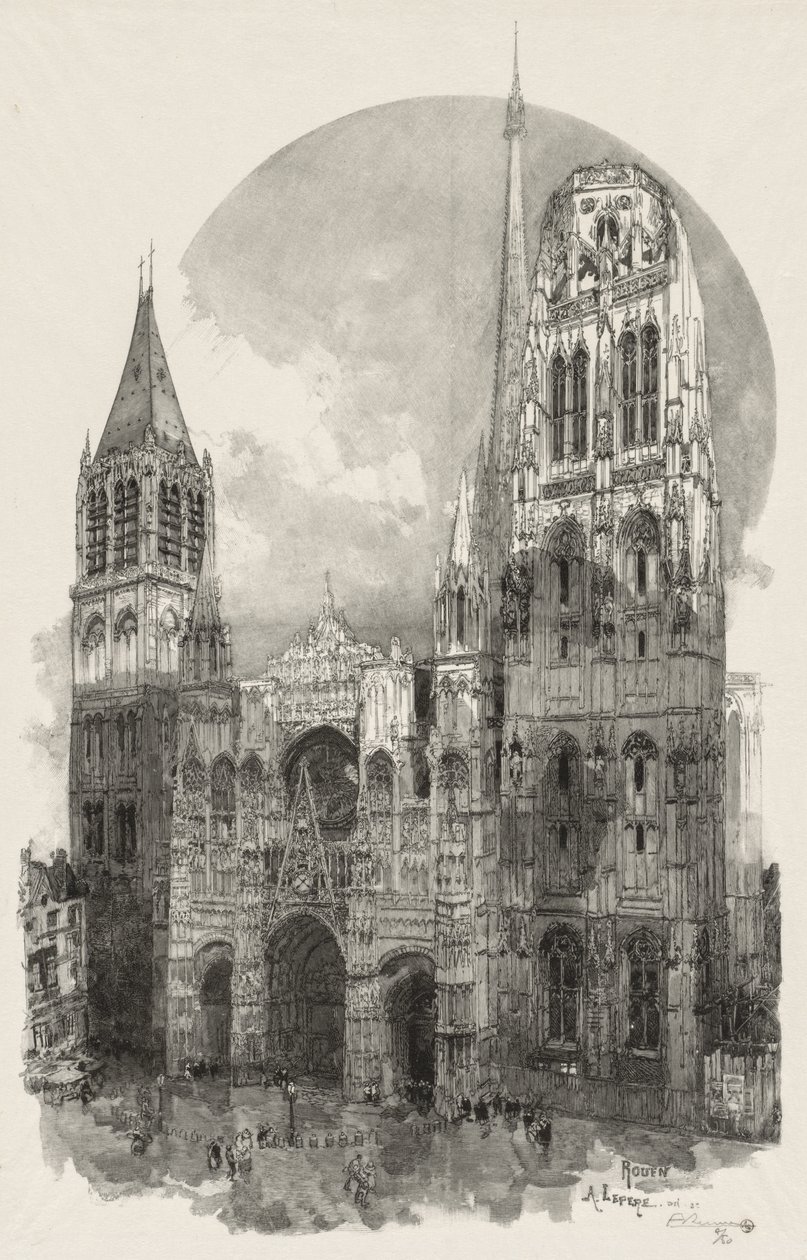 Illustreret Rouen: Katedralen i Rouen af Auguste Louis Lepère