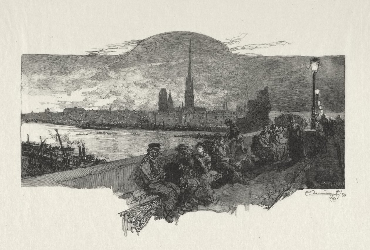 Illustreret Rouen: Stenbroen af Auguste Louis Lepère