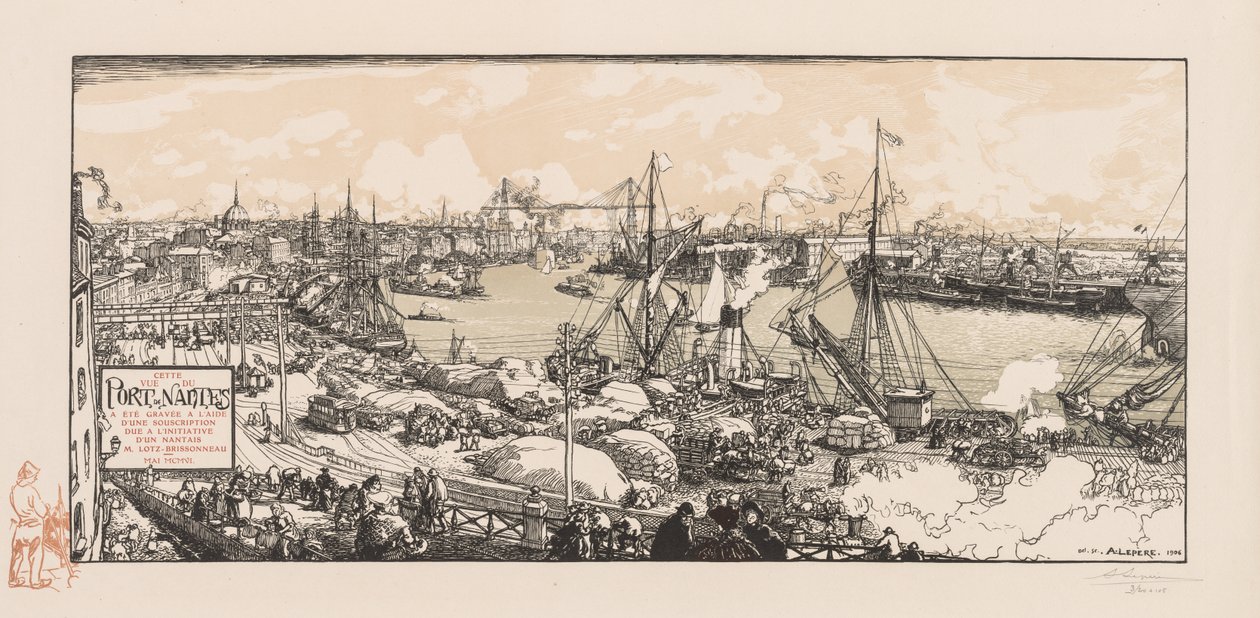 Havnen i Nantes af Auguste Louis Lepère