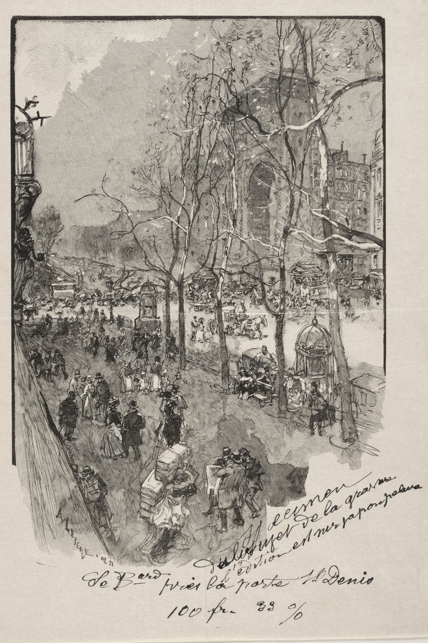 Boulevarderne, nær Porte St. Denis af Auguste Louis Lepère