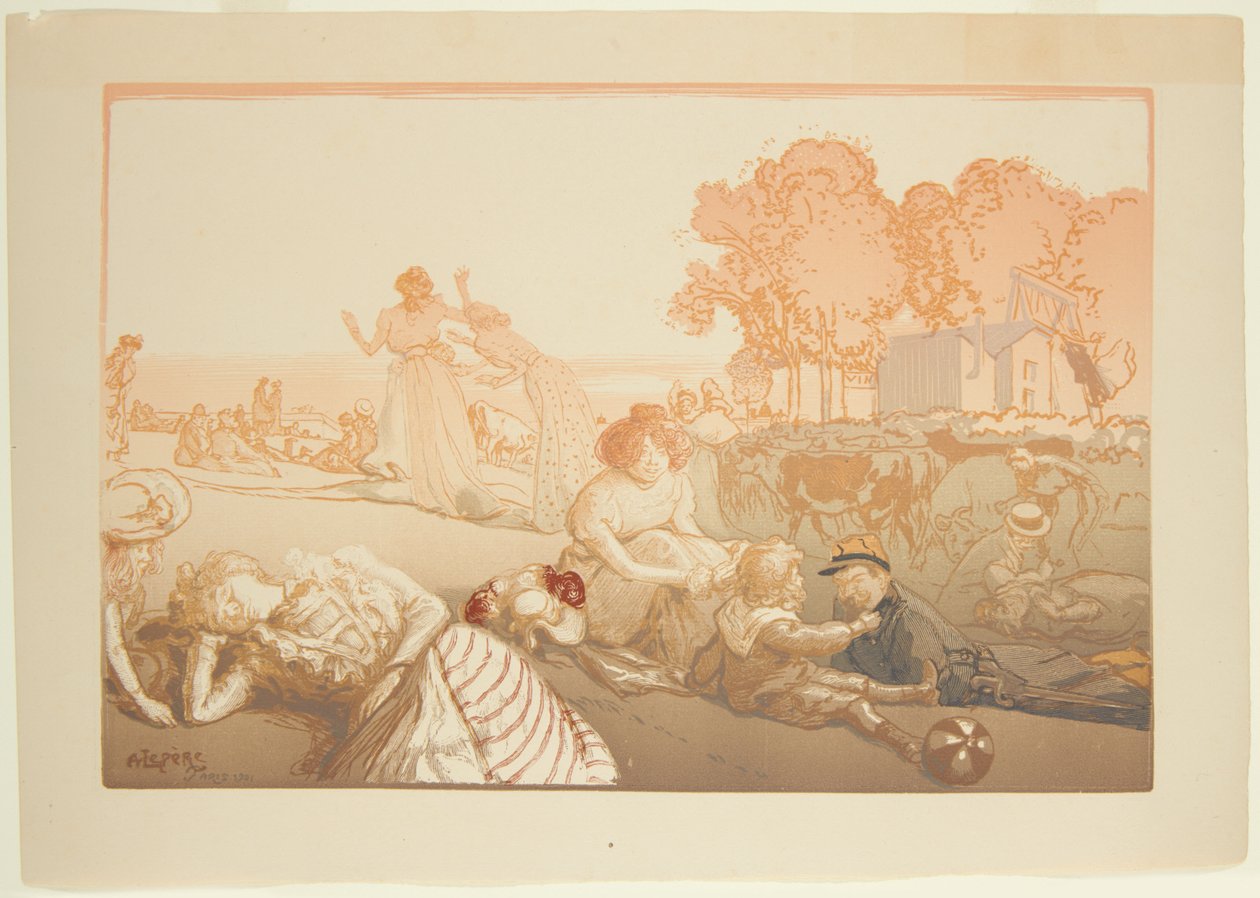 Moderne hyrdedigte af Auguste Louis Lepère