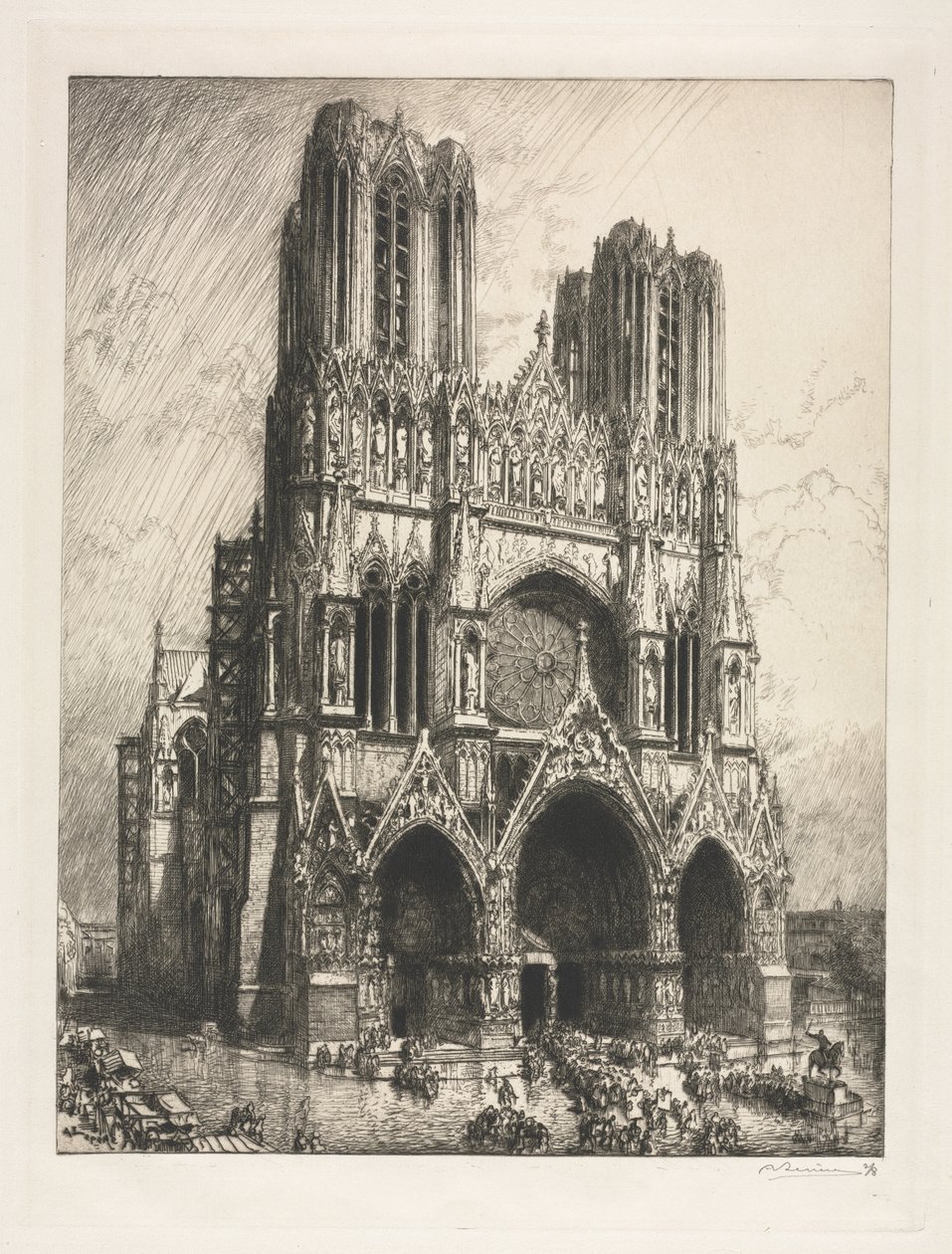Reims katedral af Auguste Louis Lepère