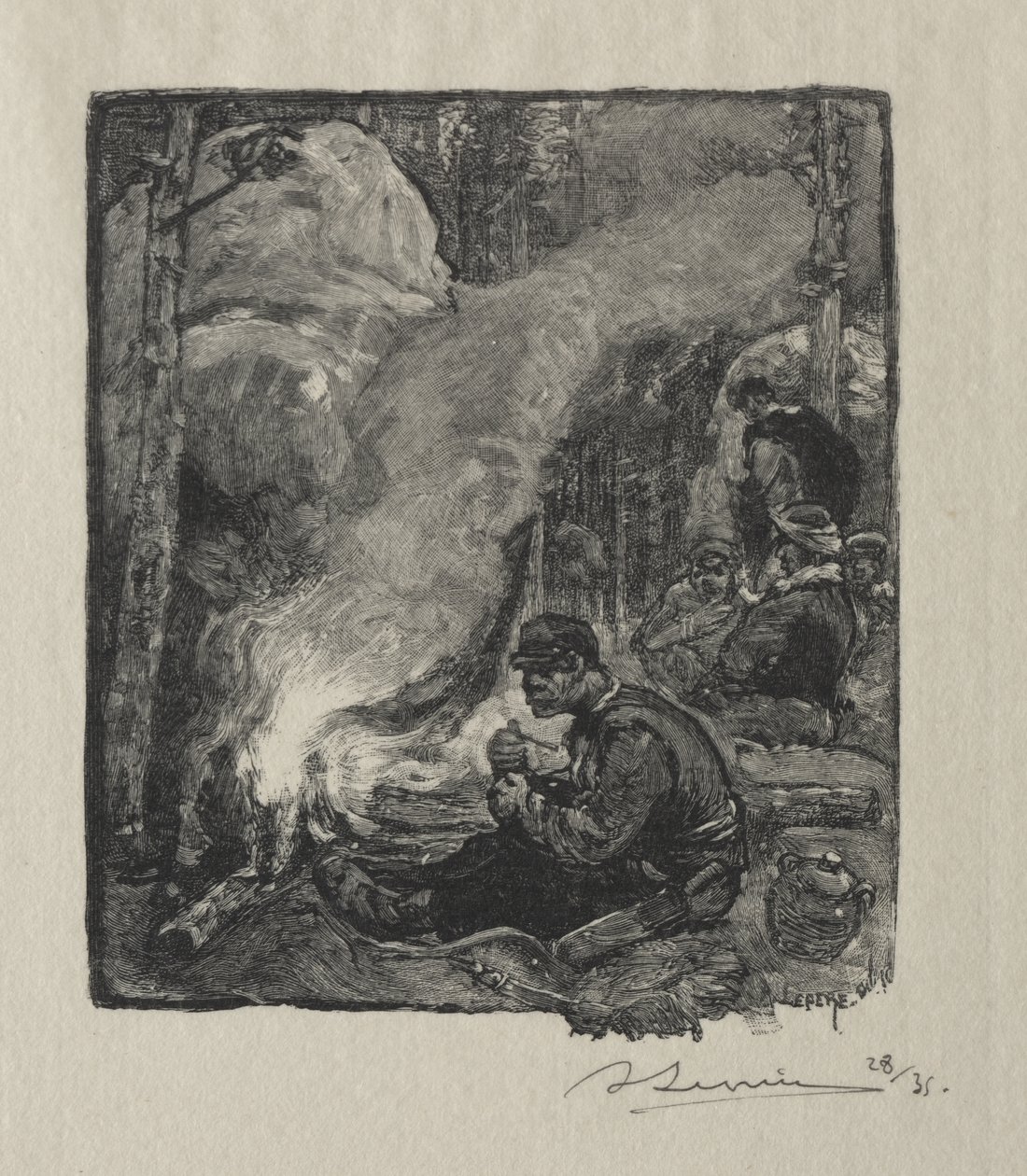 Skovhuggeres måltid af Auguste Louis Lepère