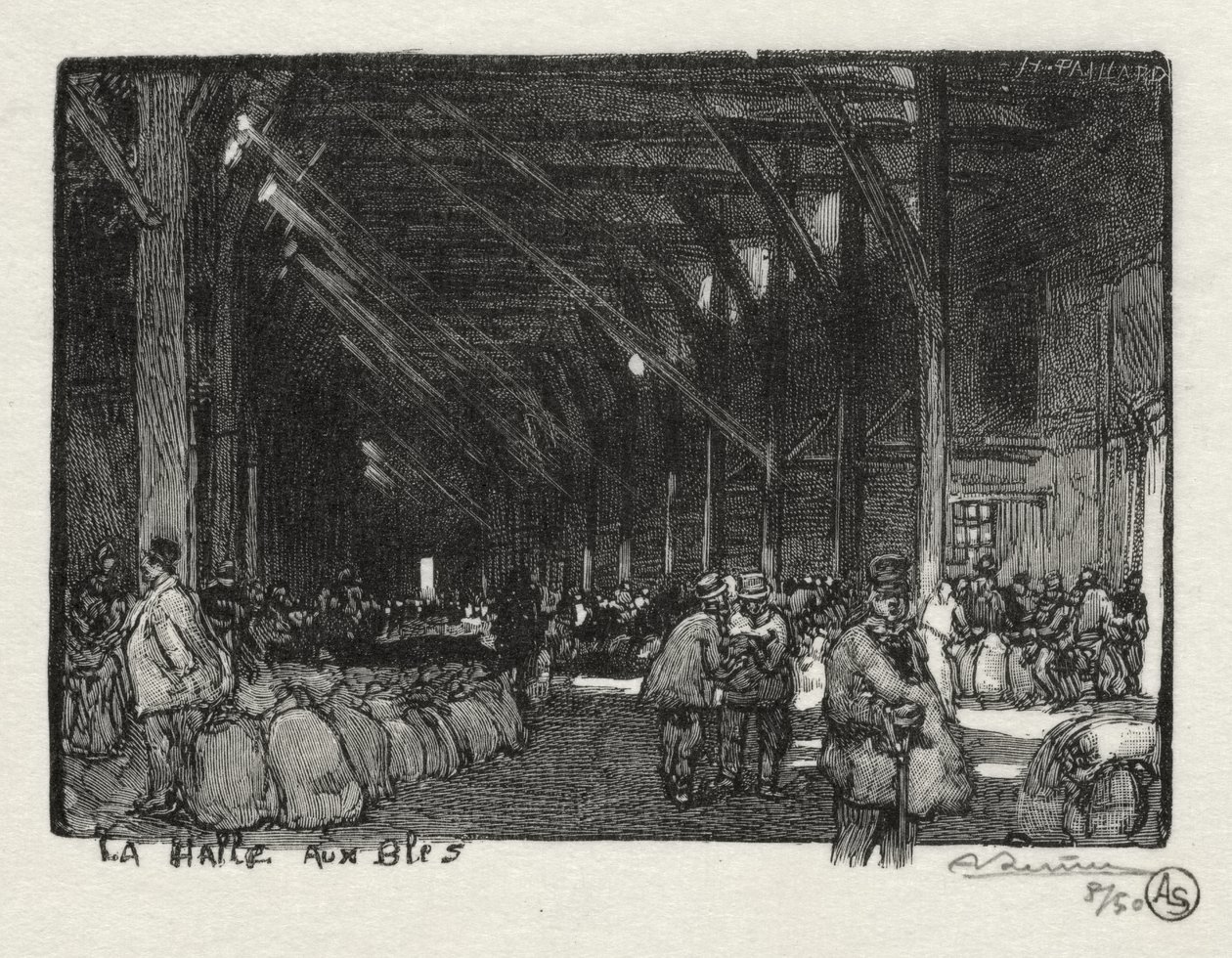 Illustreret Rouen: Halle aux Blès af Auguste Louis Lepère
