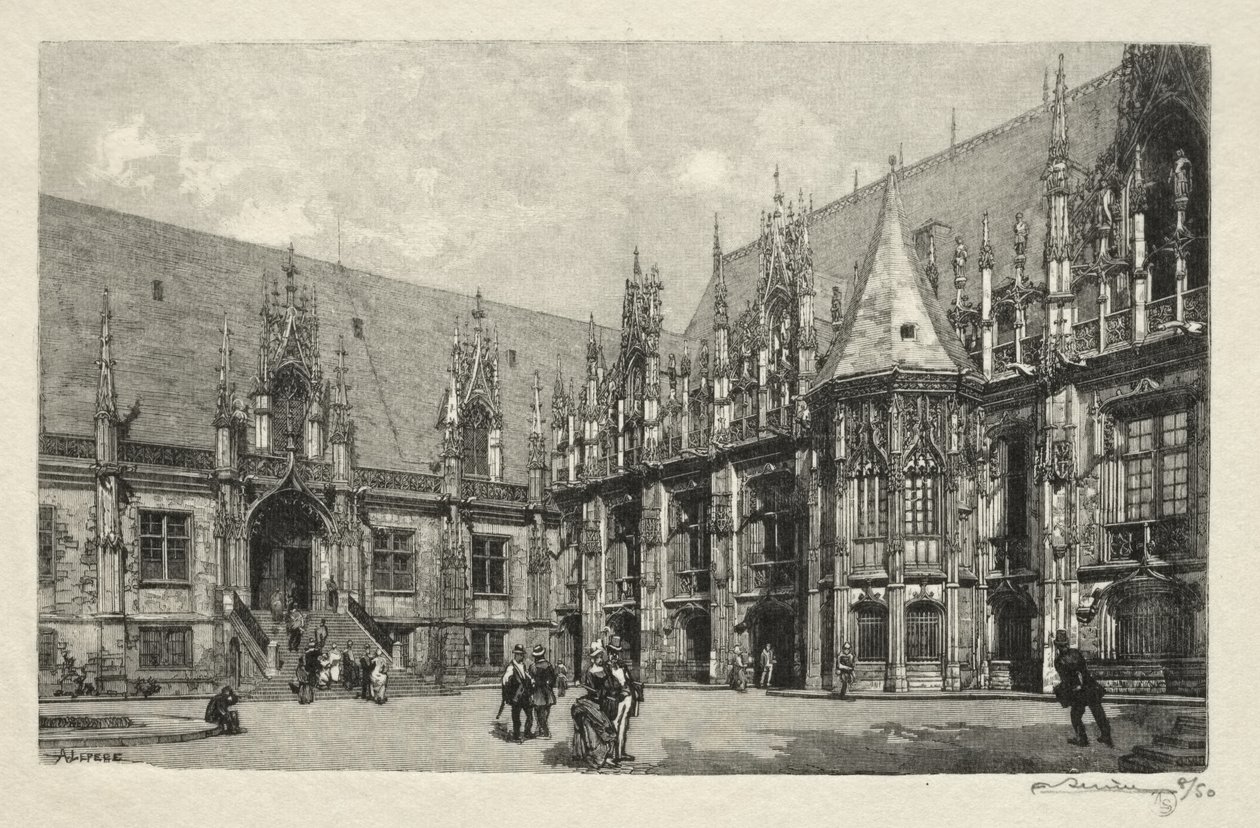 Illustreret Rouen: The Palace of Justice af Auguste Louis Lepère