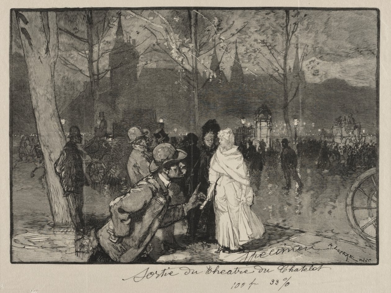 Forlader Chatelet-teatret af Auguste Louis Lepère
