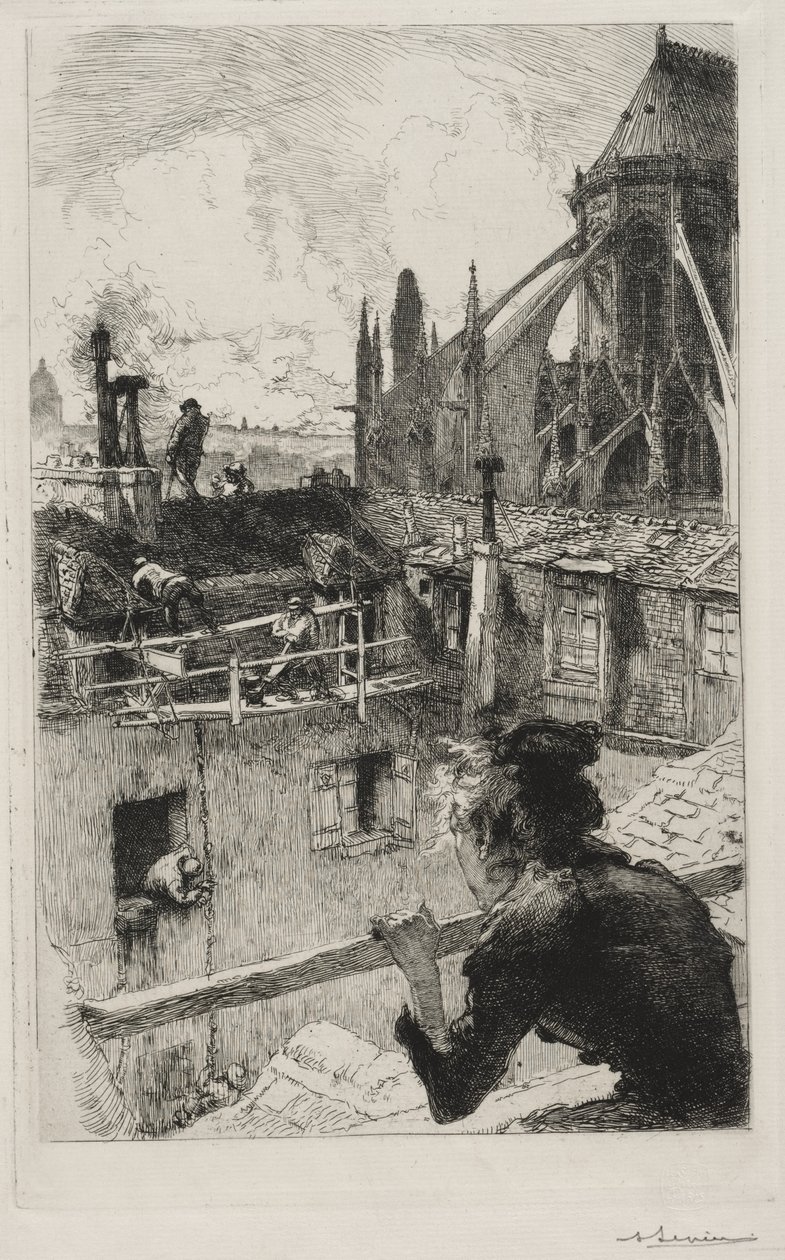 På tagene nær Notre Dame af Auguste Louis Lepère