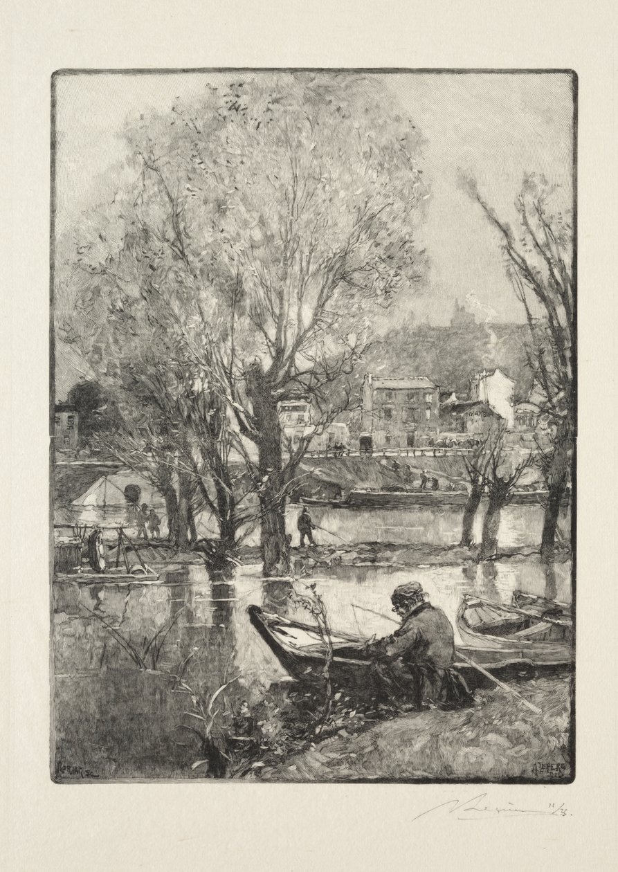 Et hjørne af Billancourt Island af Auguste Louis Lepère