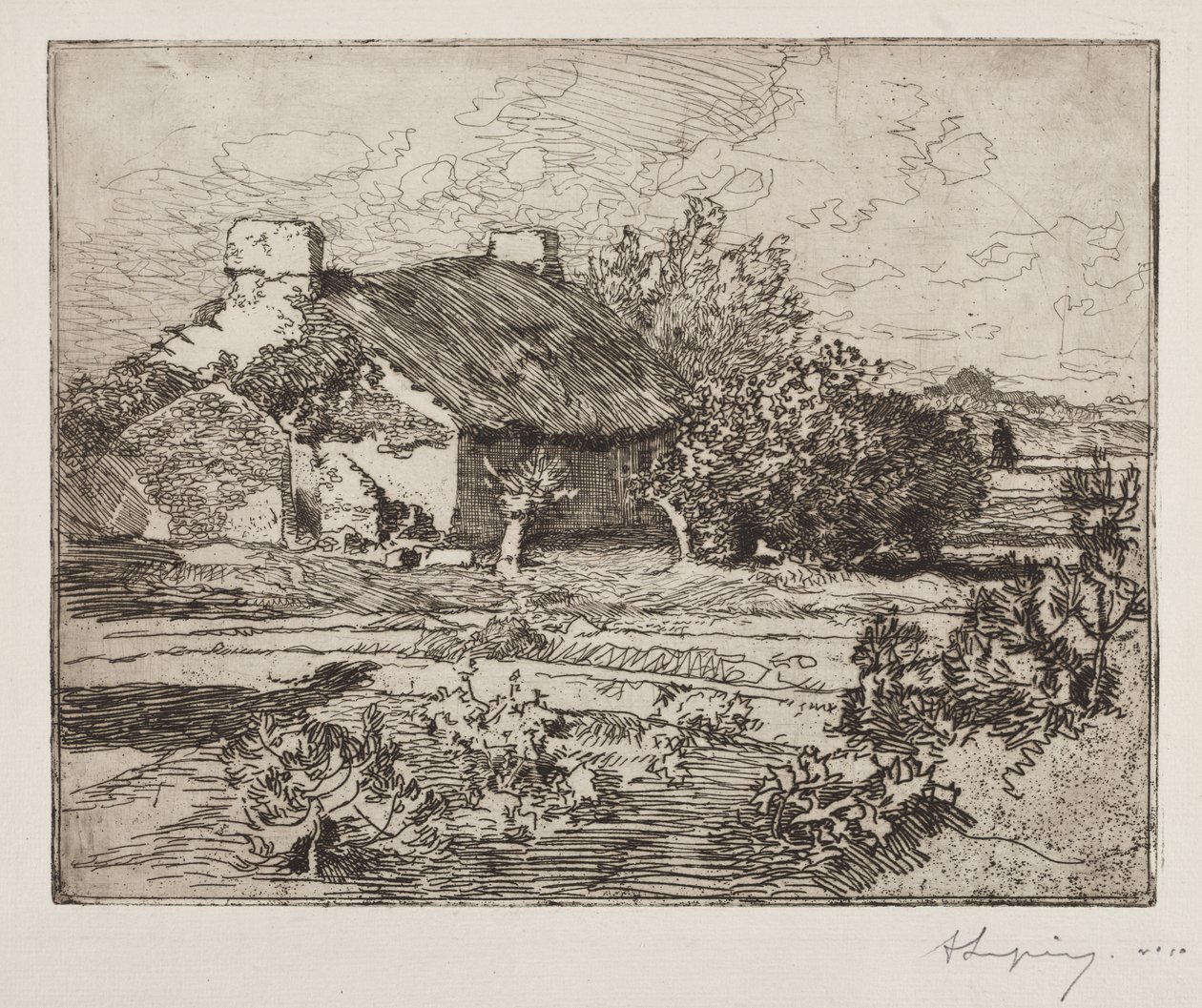 Old Bourrine, House of the Marais, Vendée af Auguste Louis Lepère