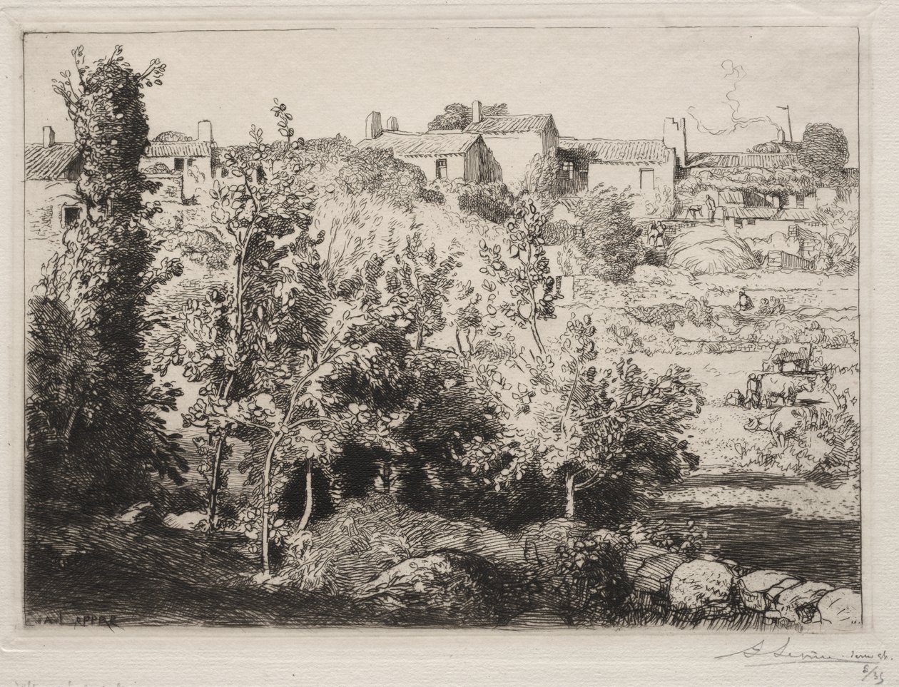 Landsbyen Meule af Auguste Louis Lepère