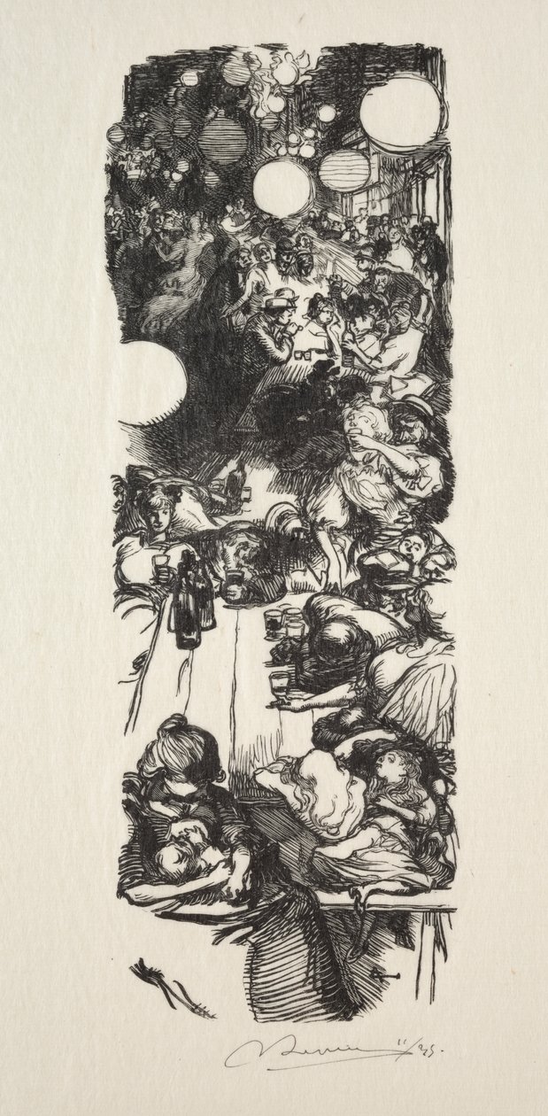 14. juli, Rue de Belleville, midnat af Auguste Louis Lepère