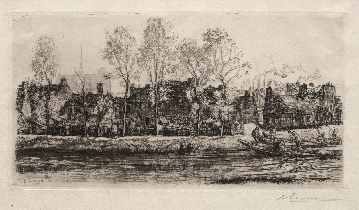 Amiens, bredden af Somme af Auguste Louis Lepère