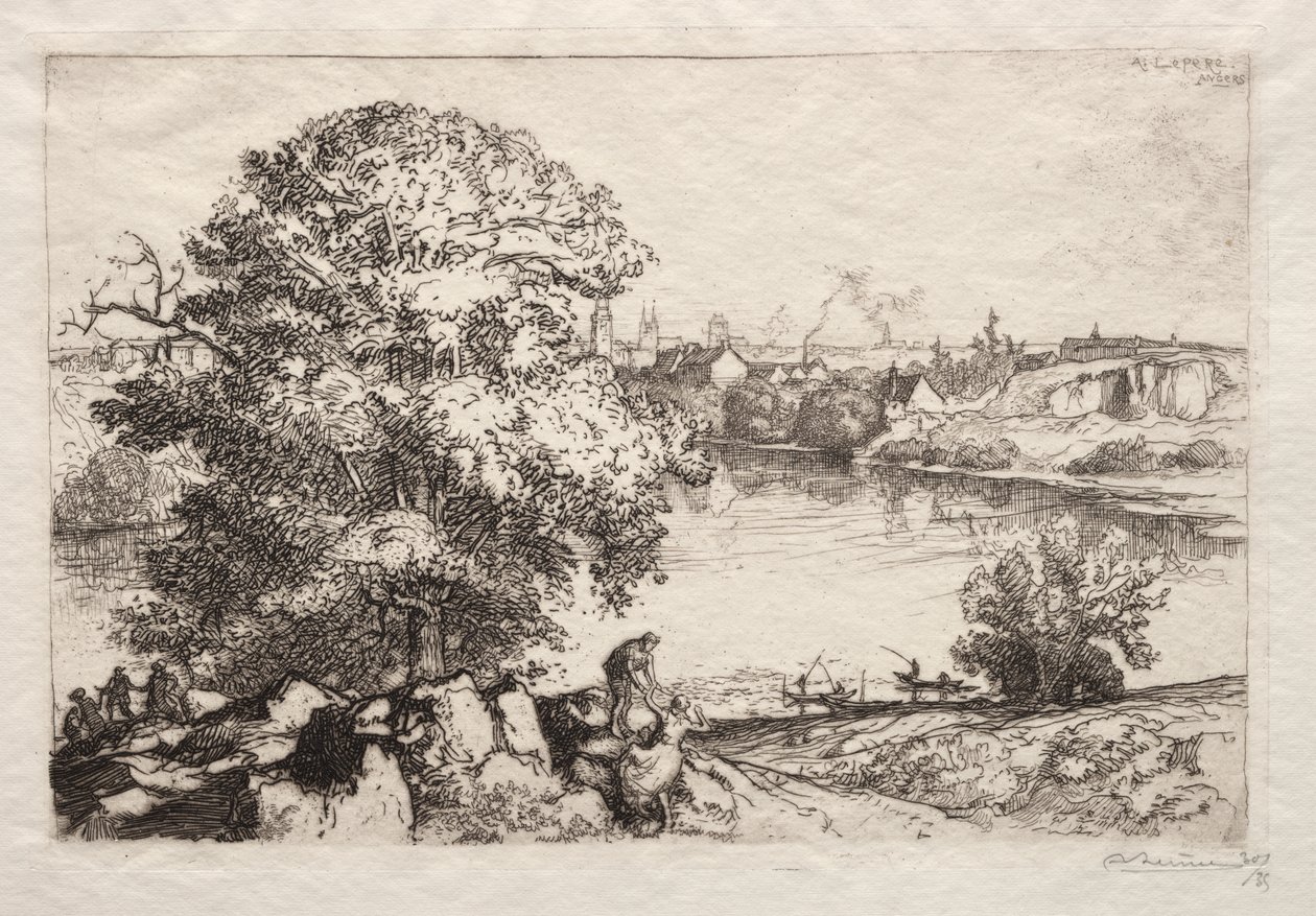 Angers: St. Nicolas Pond af Auguste Louis Lepère