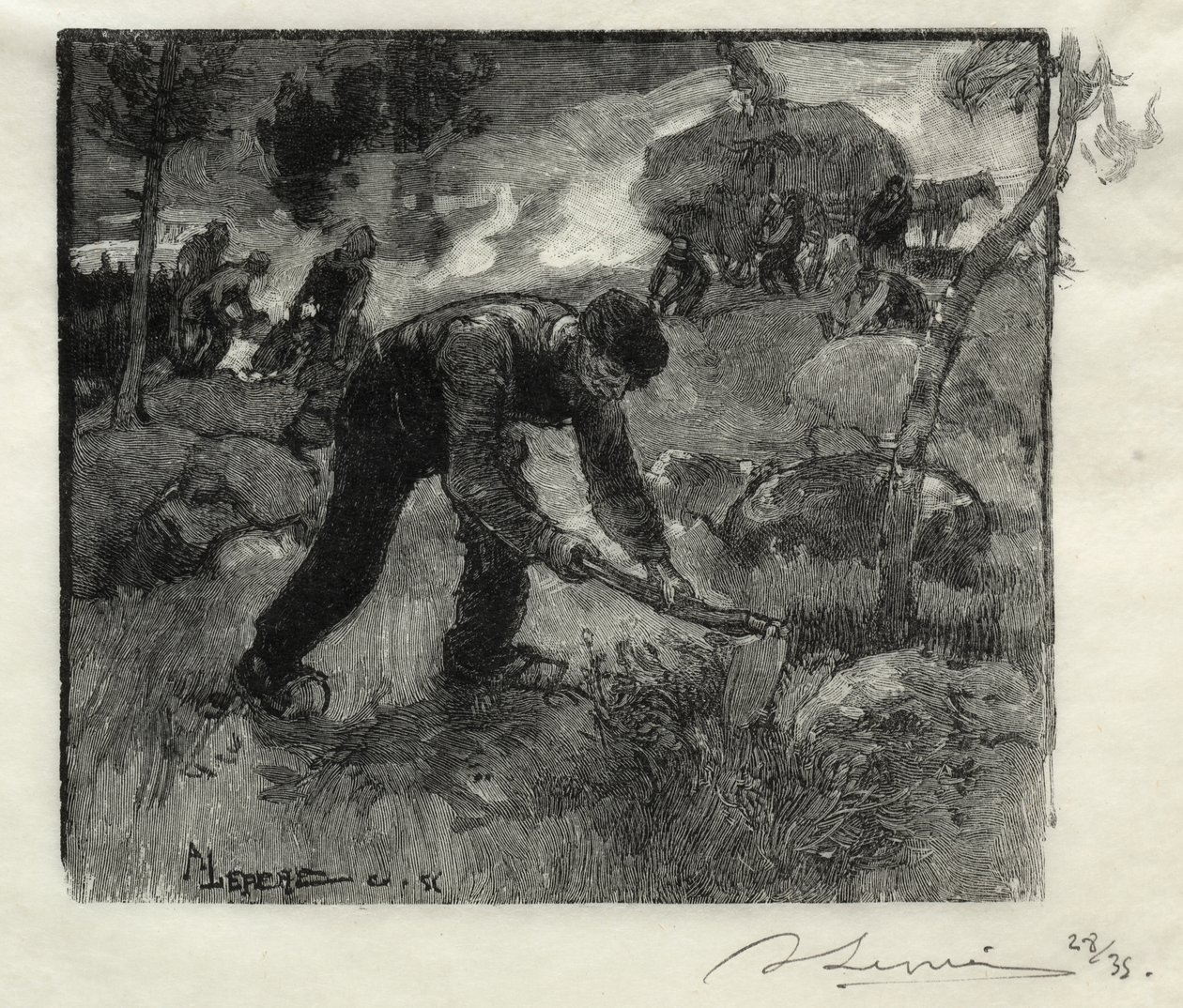 Lynggravere af Auguste Louis Lepère
