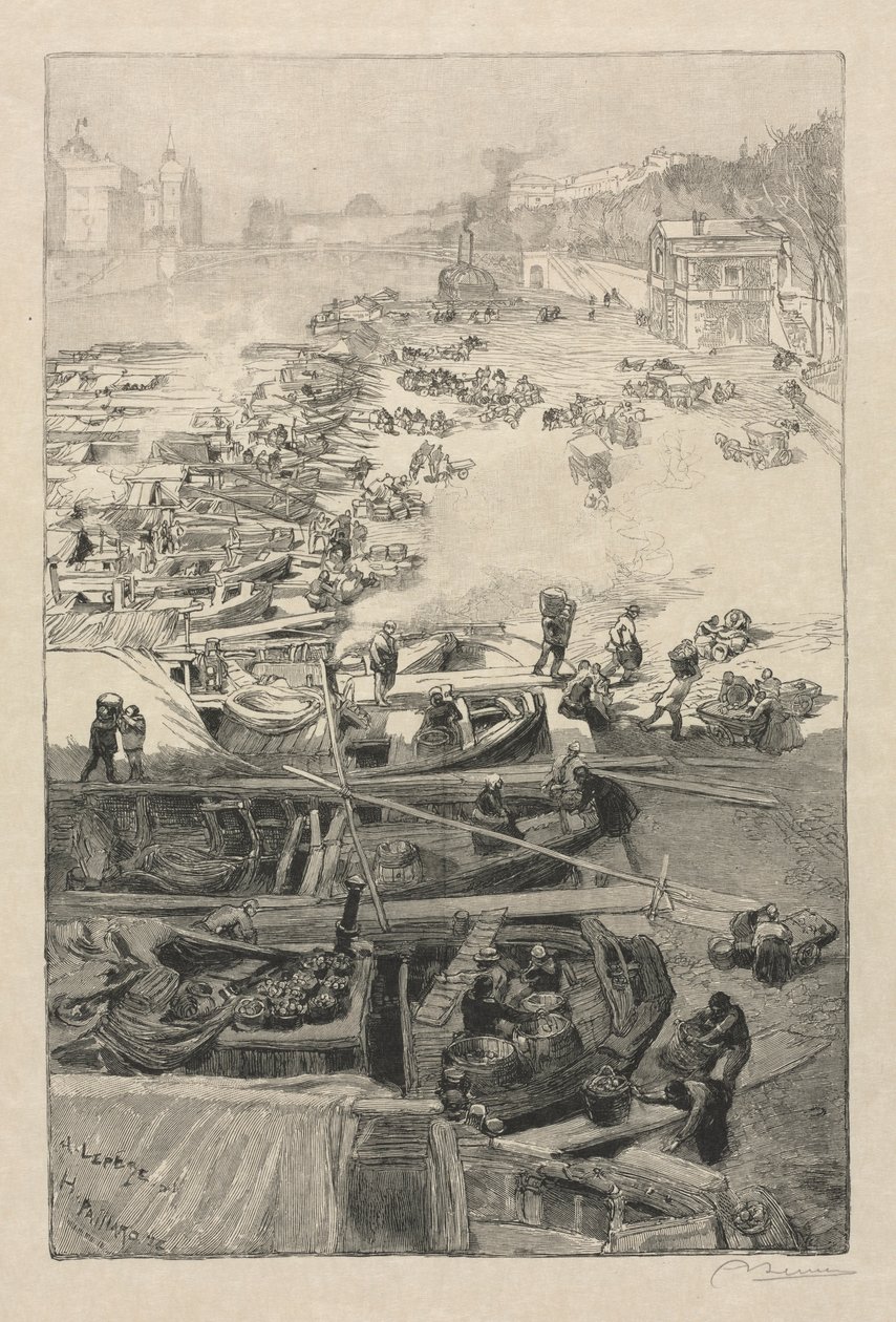 Ankomst af kartofler til Hotel de Ville, 1883. af Auguste Louis Lepère