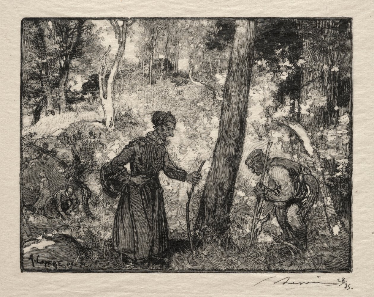 Au Rocher Bernard. af Auguste Louis Lepère