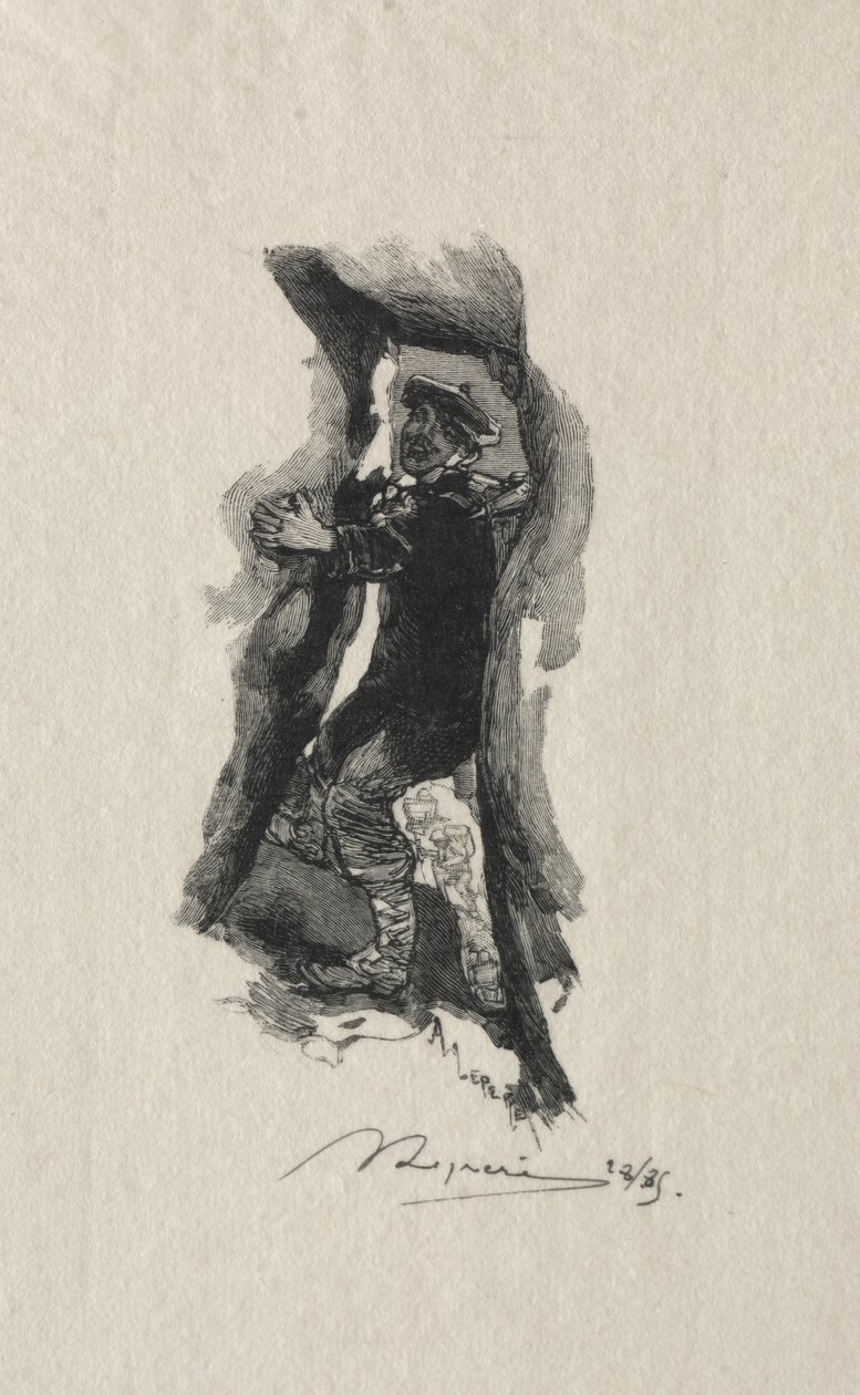 Ved besmittelsen af ​​Sept-Cavernes af Auguste Louis Lepère