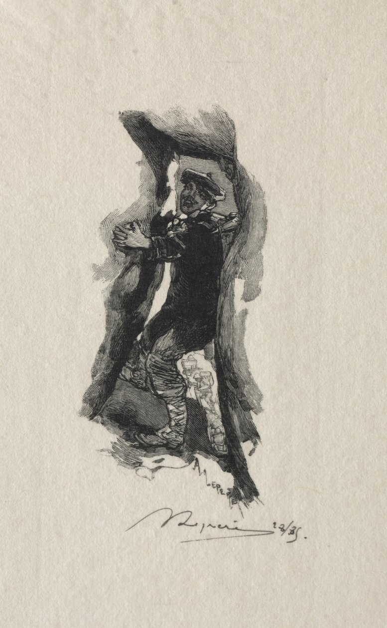 Ved besmittelsen af ​​Sept-Cavernes. af Auguste Louis Lepère