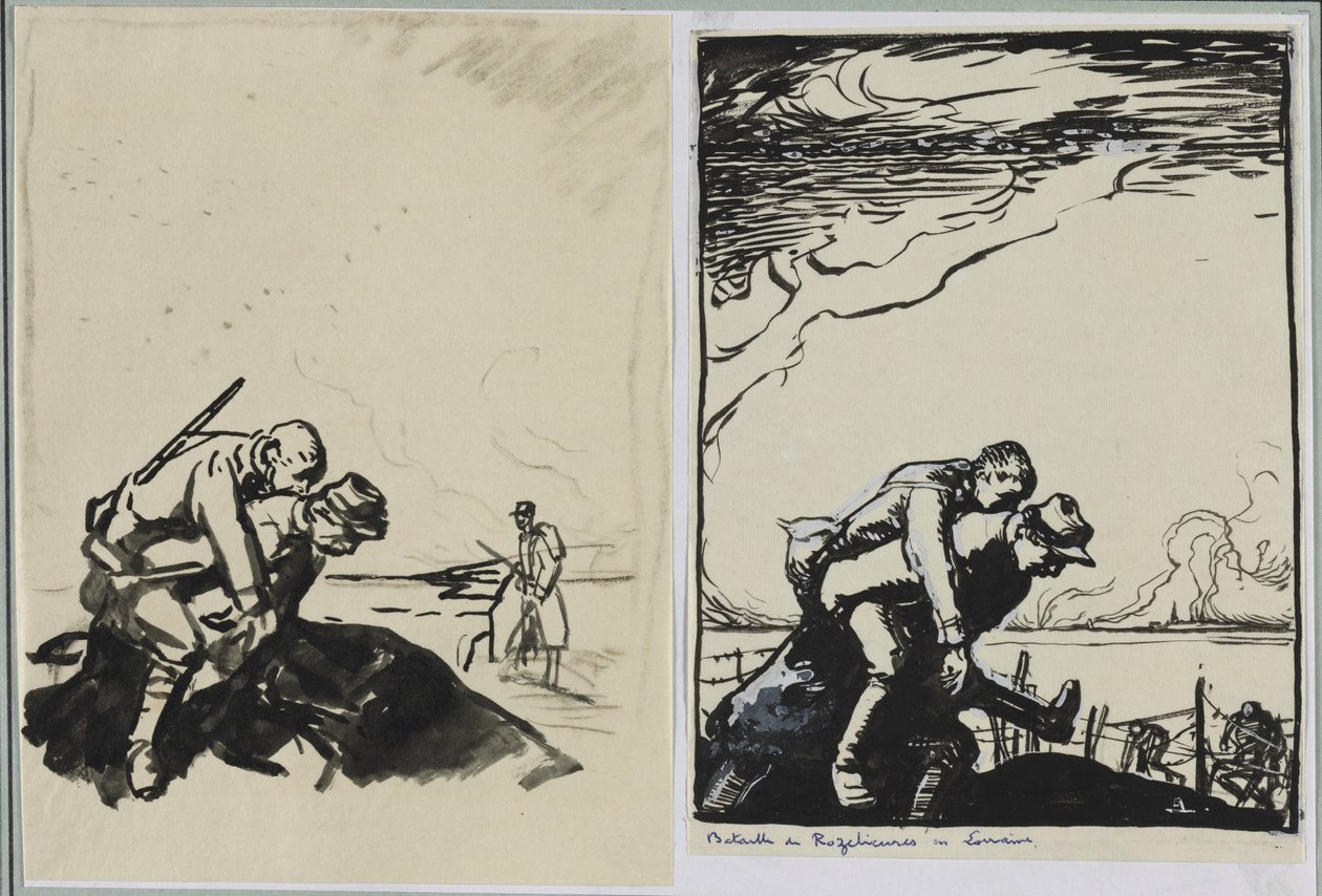 Slaget ved Rozelieures i Lorraine, 1914. af Auguste Louis Lepère