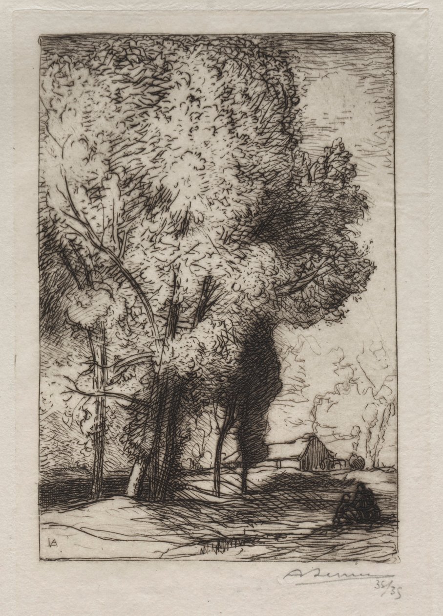 Bourrine in the Poplars, 1911. af Auguste Louis Lepère