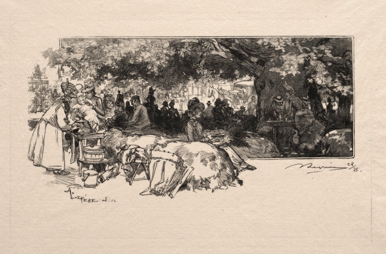 Kantinen i Mere Pichard, 1888. af Auguste Louis Lepère
